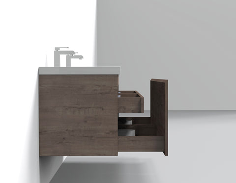 Castle Smoke Oak Drawer Floating Vanity With Sink and Embedded Drawer