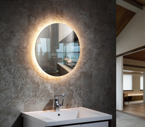 Modern Round LED Mirror with Touch Switch | 5mm Copper-Free Glass | 6000-6500K Daylight