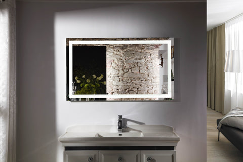 Sleek Rectangular LED Mirror with Touch Switch | 5mm Copper-Free Glass | 6000-6500K Brightness